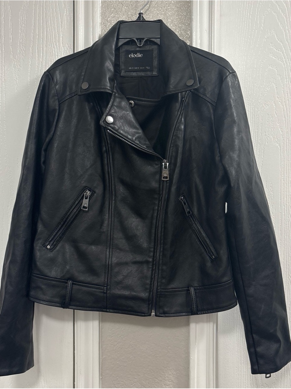 Elodie Black Asymmetrical Zip Moto Jacket